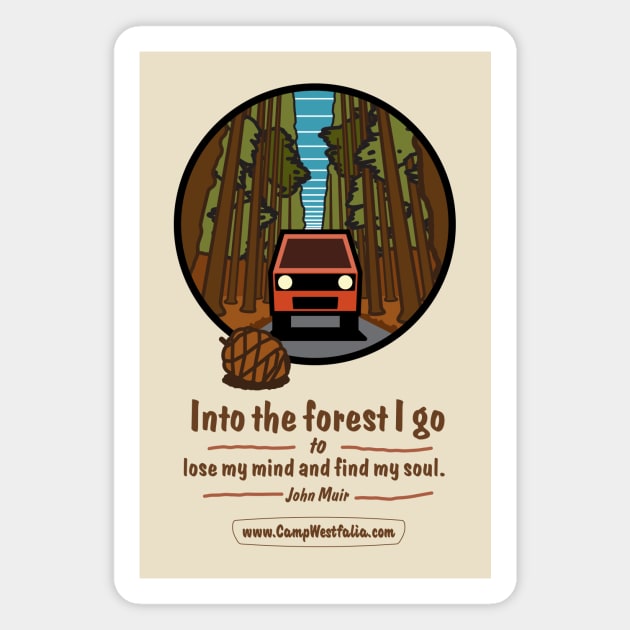 Campervan in Redwood Forest, light Magnet by CampWestfalia